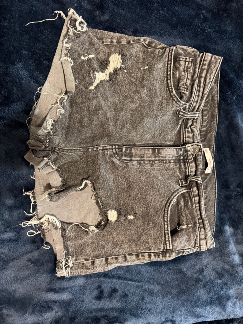 SO Distressed Washed Black Denim Cutoff Shorts
